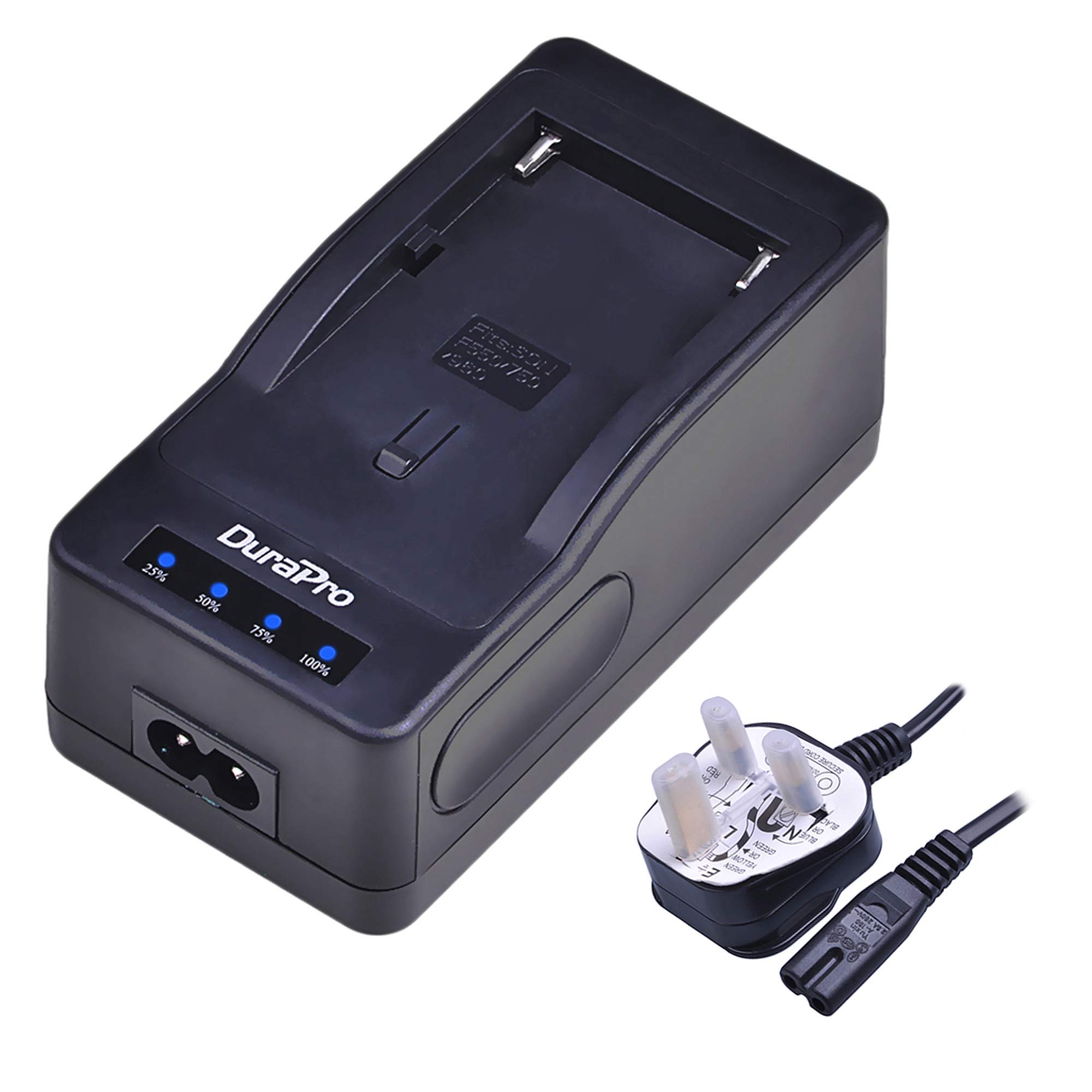 DuraPro Fast Battery Charger for Sony NP-F330, NP-F530, NP-F550, NP-F570, NP-F730, NP-F750, NP-F770, NP-F930, NP-F960, NP-F970,NP-FM50,NP-FM500H Digital Camcorder Batteries