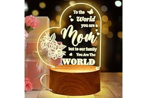 DONSAJI Mothers Day Gifts for Mom from Daughter Son, Acrylic Engraved Mothers Day Night Light, Cool Gifts for Mom Birthday from Daughter, Happy Mothers Day for Mom from Son, Mom Gift for Mother Day