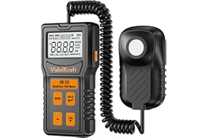 VIDALKRAFT Quantum PAR Meter for LED Grow Light, PPFD Meter with Daily Light Integral, Light Meter for Plants, Greenhouse and Indoor Vertical Farming, Measuring Light Intensity 400-700 nm