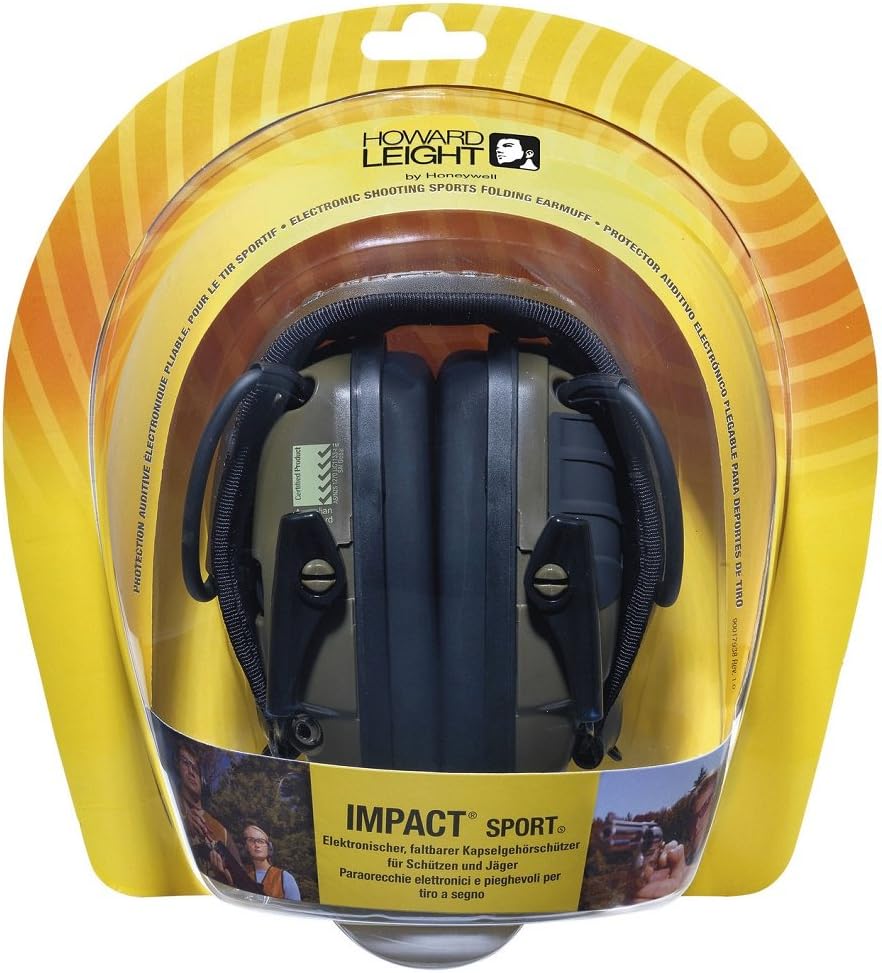 Howard Leight by Honeywell Impact Sport Sound Amplification Electronic Shooting Earmuff, Classic Green (R-01526): Home Improvement