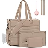 IBFUN Diaper Bag Tote for Baby - Large Baby Bag 4Pcs with Waterproof Changing Pad Pacifier Case, Travel Hospital Mommy Bag
