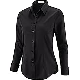 EOUOSS Button Down Shirts for Women Dress Shirts Long Sleeve Stretch Wrinkle Free Work Solid Casual Office Blouses Top