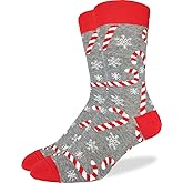 Good Luck Sock Men's Candy Canes Christmas Socks, Adult, Shoe Size 7-12
