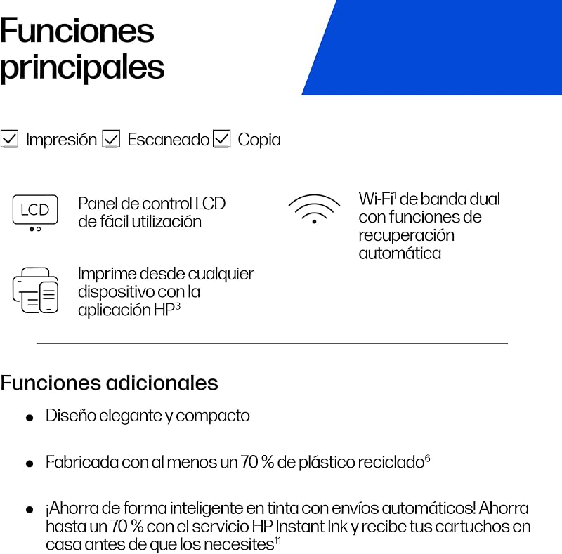 DeskJet 2920, Impresora Multifunción de Inyección de Tinta a Color