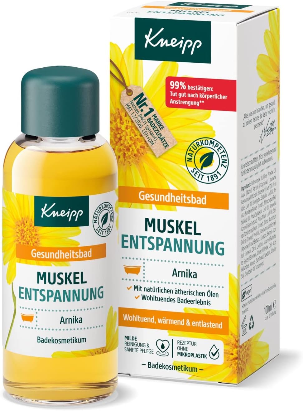 Kneipp Health Bath Muscle Relaxation Bath Oil Arnica Rosemary Pinus 100 ml