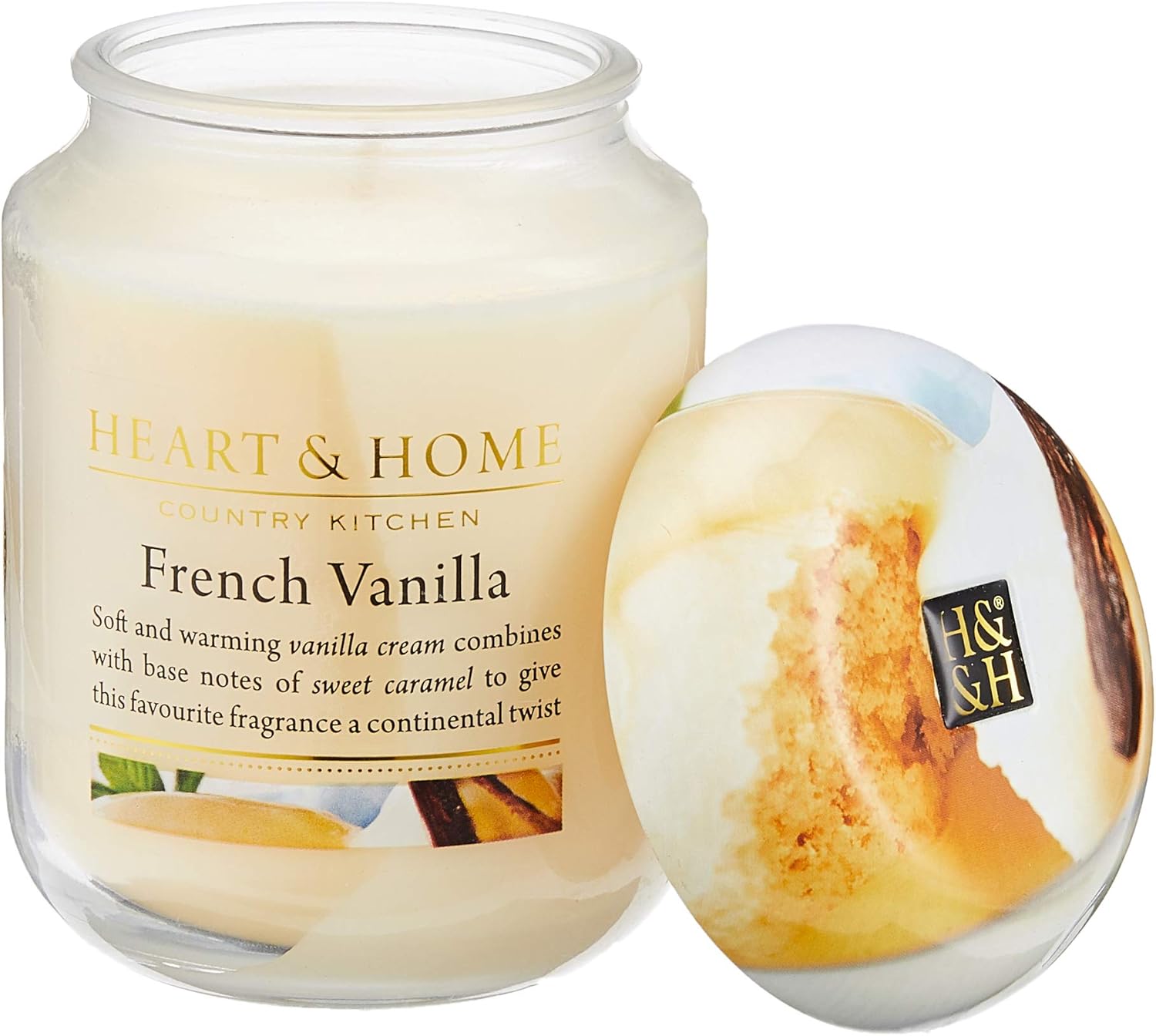 Heart & Home Large Glass French Vanilla Candle Amazon.co.uk Kitchen