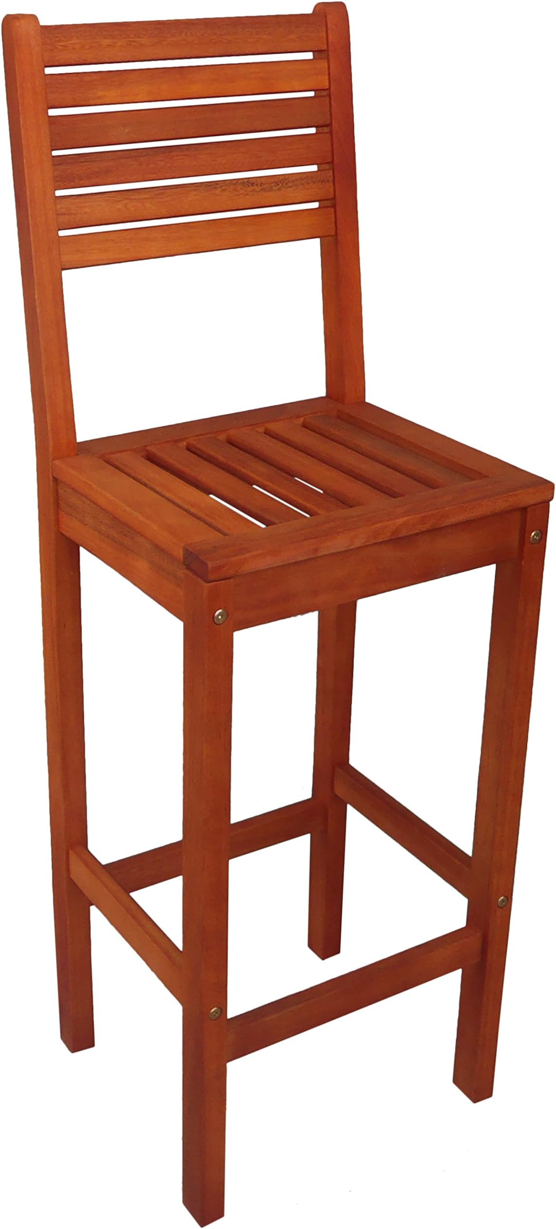 Zen Garden Eucalyptus Bar Chair, Size - 16" x 16" x 47.5", Set of 2, Natural Wood Finish