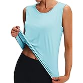 MAGCOMSEN Women's Workout Tank Top Athletic Muscle Sleeveless Crew Neck Shirt UPF 80+ Moisture Wicking Gym Running