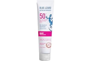 Blue Lizard BABY Mineral Sunscreen with Zinc Oxide, SPF 50+, Water Resistant, UVA/UVB Protection with Smart Cap Technology - 