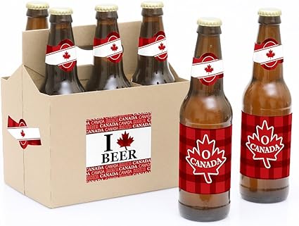 Amazon カナダ日 6カナダパーティービールボトルラベルステッカーand 1キャリア Big Dot Of Happiness キッチン用品 通販