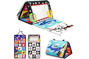 URMYWO Tummy Time Toys - Black and White Baby Toys - Baby Mirror - High Contrast Baby Toys for Newborn Brain Development - In