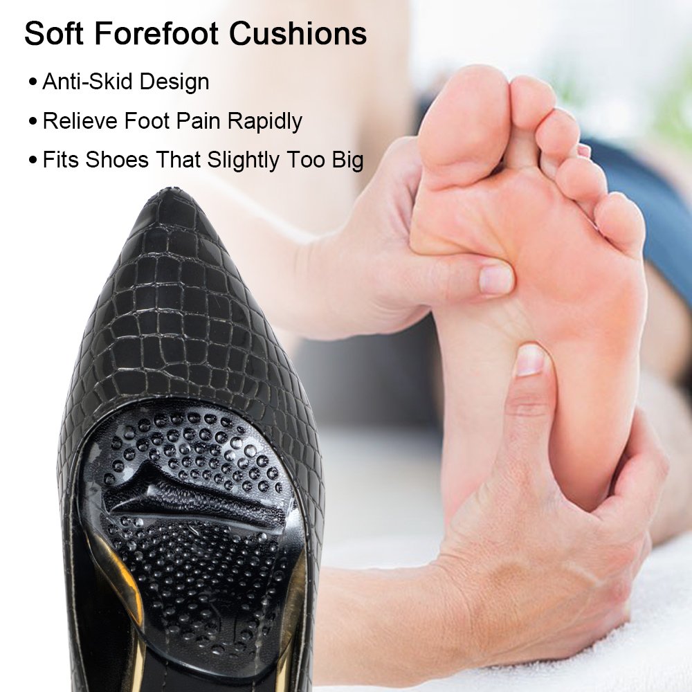 Ball of Foot Cushions by SQHT, Metatarsal Pads Self-Sticking Forefoot Inserts Heel Grips for Pain Relief