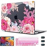 CISSOOK Floral Case Cover for MacBook Air 13 Inch 2020 2021 2019 2018 Release A2337 M1 A1932 A2179, Plastic Hard Shell Case with Keyboard Cover for MacBook Air 13" with Touch ID, Gorgeous Flowers