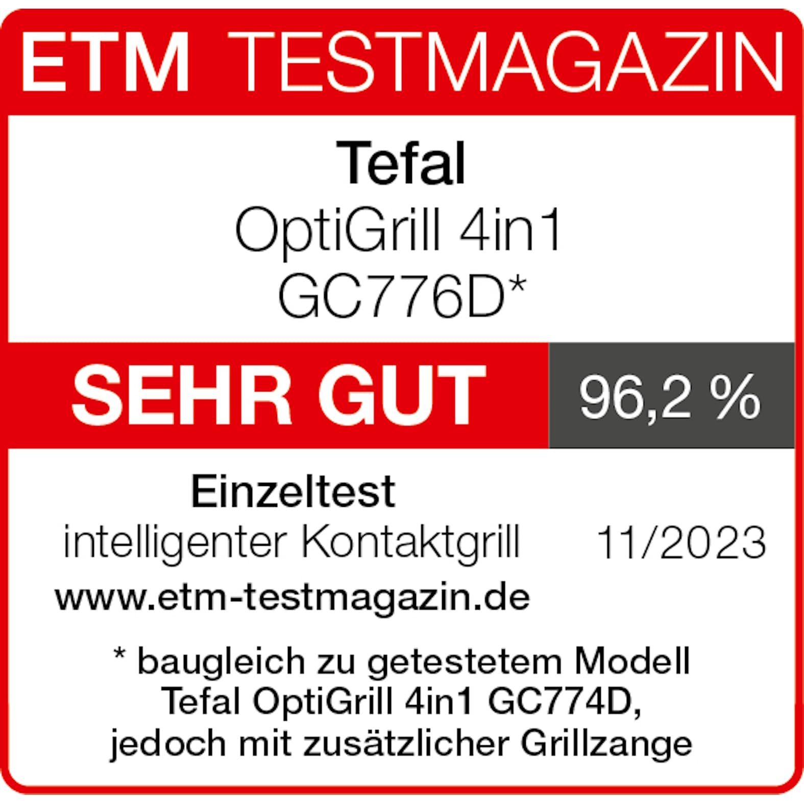 Tefal OptiGrill 4in1 Kontaktgrill mit Backschale, Aufklappbar, Tischgrill, 9 automatische Programme, Garstufenanzeige, spülmaschinengeeignete Teile, Elektrogrill, Backofen, GC776D10 2