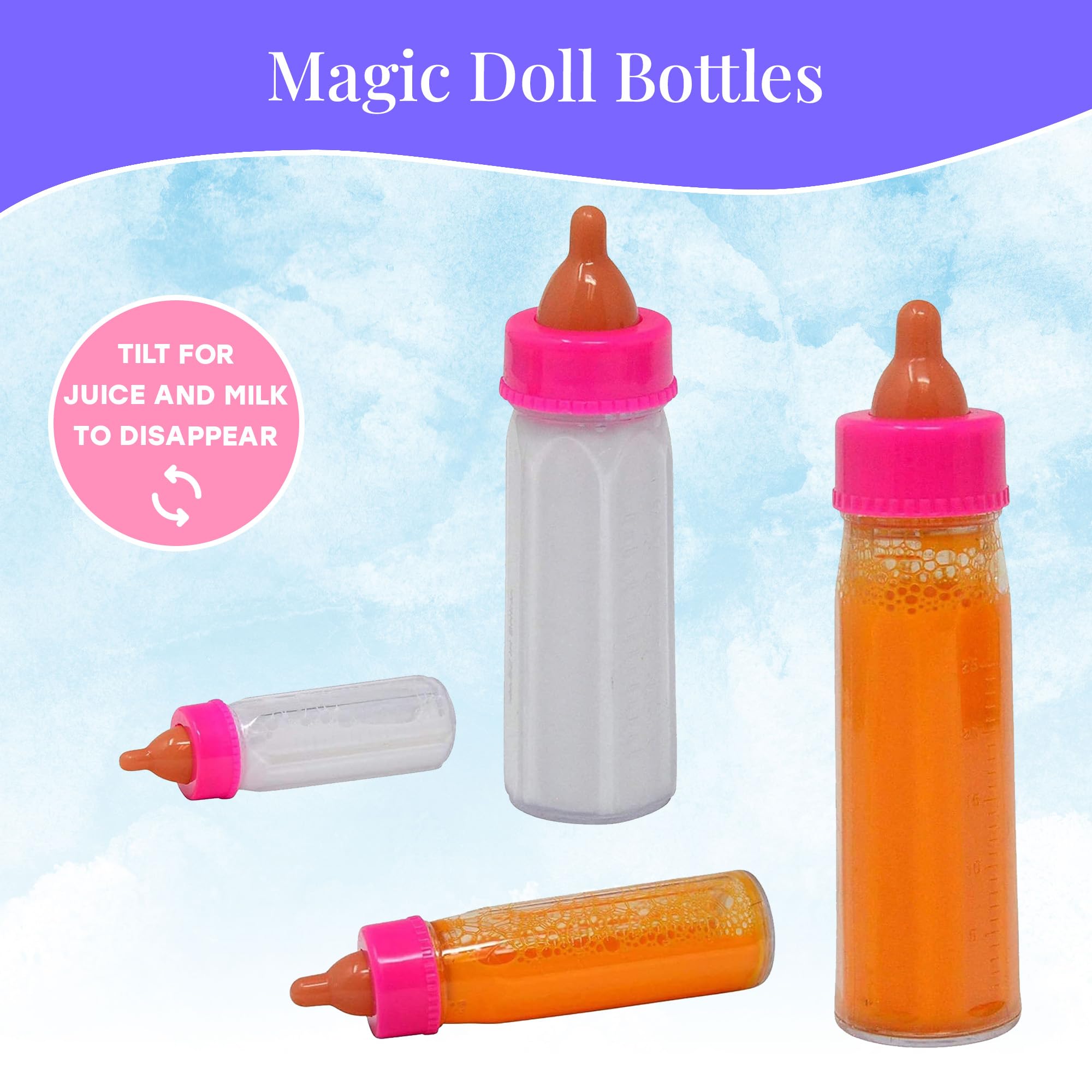 The New York Doll Collection Baby Doll Accessories, Doll Magic Bottles & Doll Feeding Set
