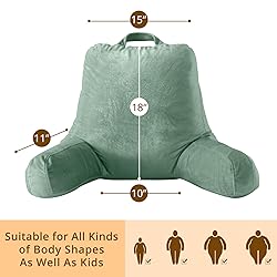 Sasttie Reading Pillow for Bed, Velvet Back Support