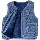 Patgoal Baby Girls Boys Sherpa Fleece Vest Toddler Lightweight Fall Winter Warm Sleeveless Outerwear Jacket with Pockets