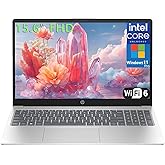 HP 15.6" Laptop Computer for College Student Home Study & Business, 16GB DDR4 RAM, 512GB PCIe SSD, Intel Processor (Beat i3-1115G4), FHD, WiFi 6, BT 5.3, Type-C, HDMI, Webcam, Silver, Windows 11 Pro