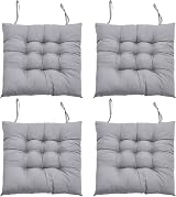 DKIEI Seat Pads for Dining Chairs Set of 4 40x40cm Grey Cushions