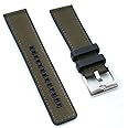 StrapHabit Quick Release Sailcloth and FKM Rubber Hybrid Watch Strap Band 20mm 22mm Nylon