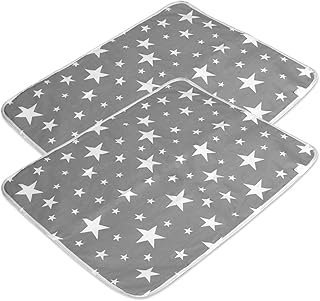 2 Stück Wasserdicht Wickelunterlage für Babys und Kleinkinder - Atmungsaktiv, Waschbar, Wiederverwendbare Urin Matte Abdeckung (M - 50 x 70 cm (2 Stück))
