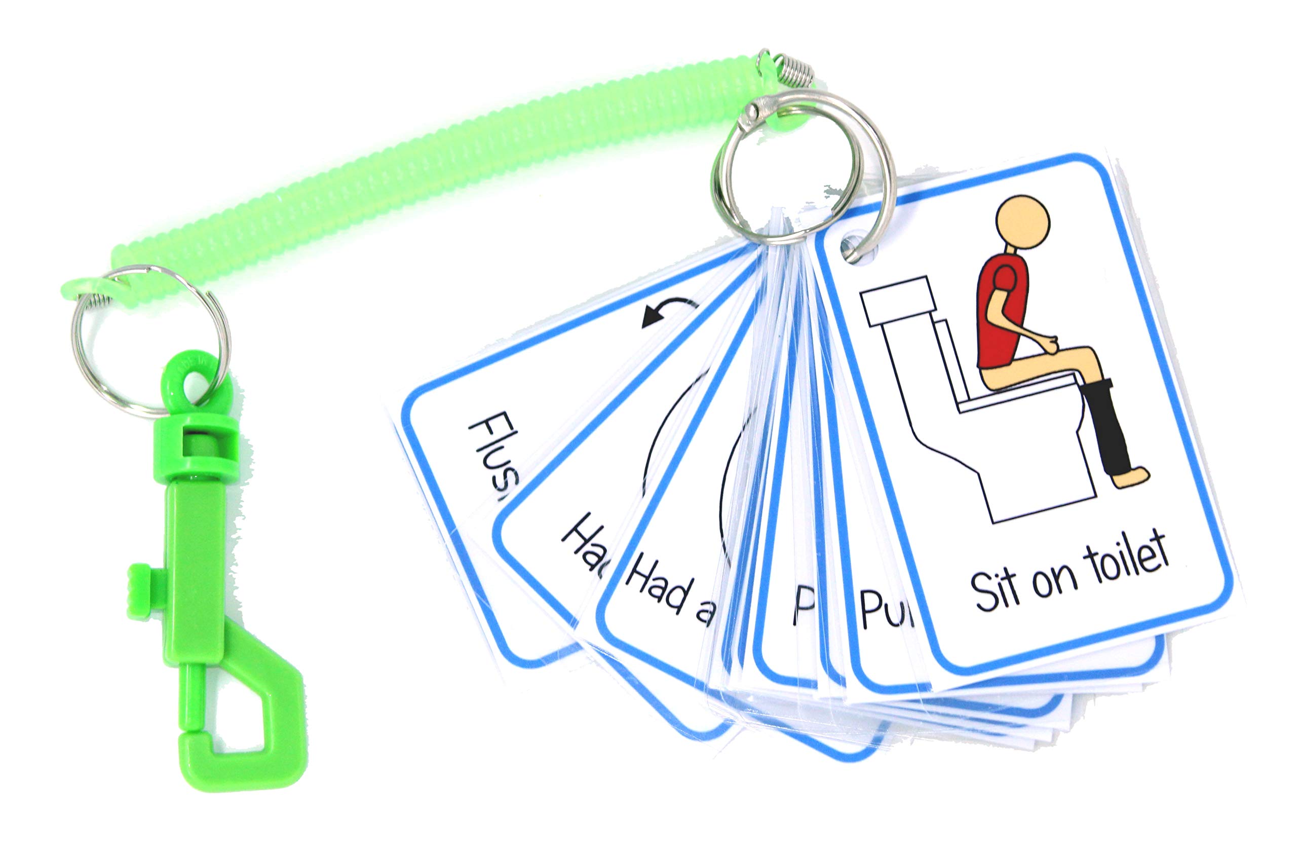 Toilet Training Routine Flash Cards & Bungee - Visual Aid reminder for using the toilet Special Needs/Autism/Potty Practice