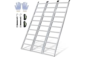 KROAK Heavy Duty Truck Ramps 1800lbs 54 Wide Aluminum Folding Loading Ramps for ATV, UTV, Tractors, Pickup Trucks Trip-Fold Design w/Safety Straps & Non-Slip Surface