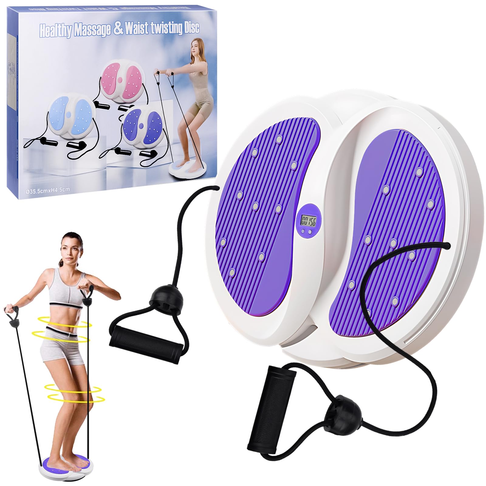 Waist Sculptor Machine Twister, Waist Twister Exercise Machine, Enlarged Waist Twisting Disc with with Handles, Exercise Equipment for Home, Twister Board for Women Weight Loss/Body Shaping