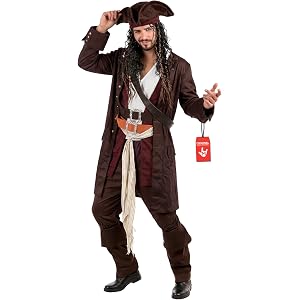 fun shack Pirate Costume Men, Mens Pirate Costume, Halloween Costumes for Men, Halloween Costumes Adult