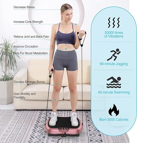 AXV Vibration Plate Fitness Platform Exercise Machine Vibrating Lymphatic Drainage Shaking Full Body Shaker Workout Vibrate Stand Shake Board Sport G