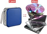 LIOVODE 48 Capacity CD/DVD Binder Wallet Blue Portable USB Hard Disk Storage view 2