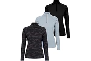 Real Essentials 3 Pack: Womens Dry-Fit Long Sleeve Quarter Zip & Full Zip Up Hoodie Workout Jacket (Available in Plus)