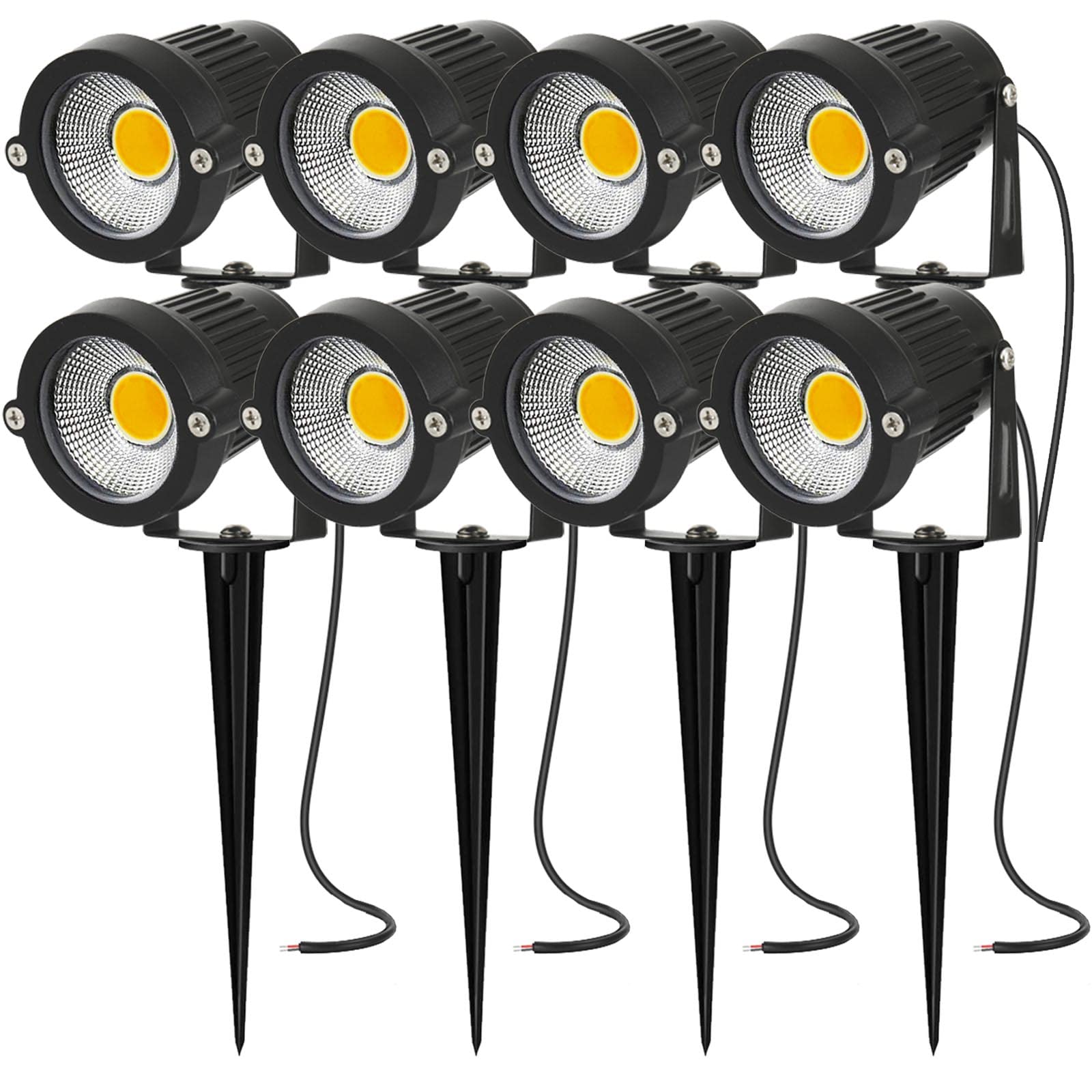 Photo 1 of AHSELLUS Low Voltage Landscape Lights Outdoor LED Spotlights Garden Spot Lights Outdoor Pathway Lighting 5W 12V 24V IP66 Waterproof Spike Flood Lighting for Tree(8 Pack)
