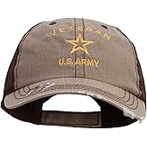 e4Hats.com U.S. Army Veteran Military Embroidered Low Profile Special Cotton Mesh Cap