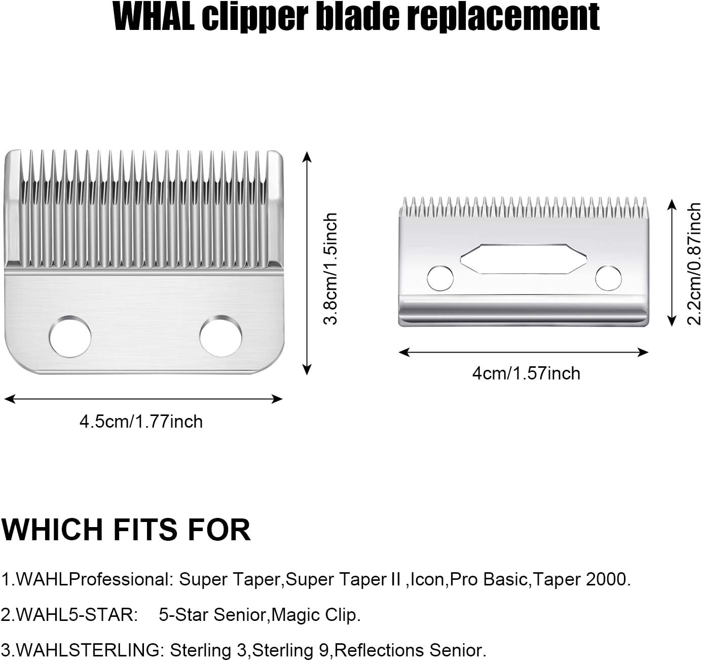 2 Sets Adjustable Clippers Blades, 2 Hole Hair Trimmer Replacement Blade for Wahl 1006, Super Taper #8400 (Silver): Beauty