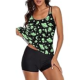 MSOKAZZLES Womens Tankini Swimsuits for Women Two Piece Tummy Control Bathing Suits Swim Tank Top with Boyshorts