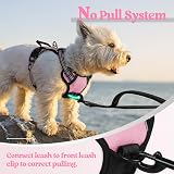 rabbitgoo Dog Harness Small No Pull Adjustable Reflective Pink XS view 6