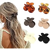 CURASA 6PCS Small Cherry Hair Clips No Slip Strong Hold Claw Clips For Styling Decorative Fruit Hair Clip Leopard Print Hair Accessories Half Up & Down Trendy Hairclips Cute Gifts For Women Girls
