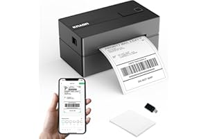 KNAON Bluetooth Thermal Shipping Label Printer, 4x6 Portable Thermal Address Label Printer for Small Business, Compatible with iPhone,Android,Windows,Mac,–Works with Ebay Shopify USPS&More, Black