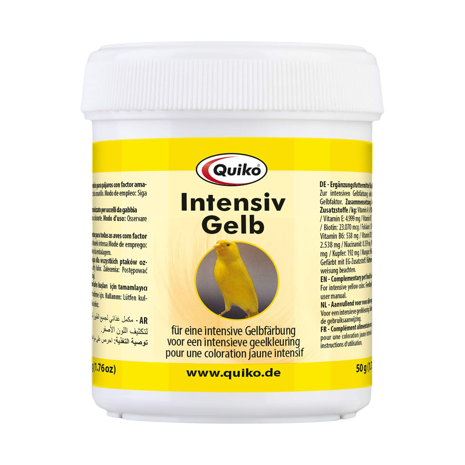 Quiko Intensive Yellow 100 g - Supplementary food for all birds with yellow factor - For intensive yellow colouring and colour intensification of the plumage - Suitable for canaries, forest birds etc.