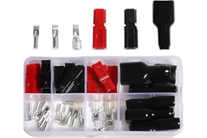 ktolplao 15/30/45 Amp Connectors Assortment Kit Quick Disconnect Battery Modular Terminals AWG10-20 Red Black Housing Connects Set Kit Come Harness Plug Gauge Cables Battery Set Car