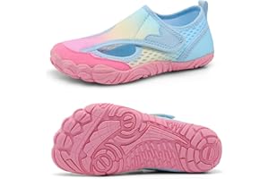 XIHALOOK Water Shoes for Kids Boys Girls Wide Toe Barefoot Quick Dry for Beach Swim Pool Surf Aqua Sports