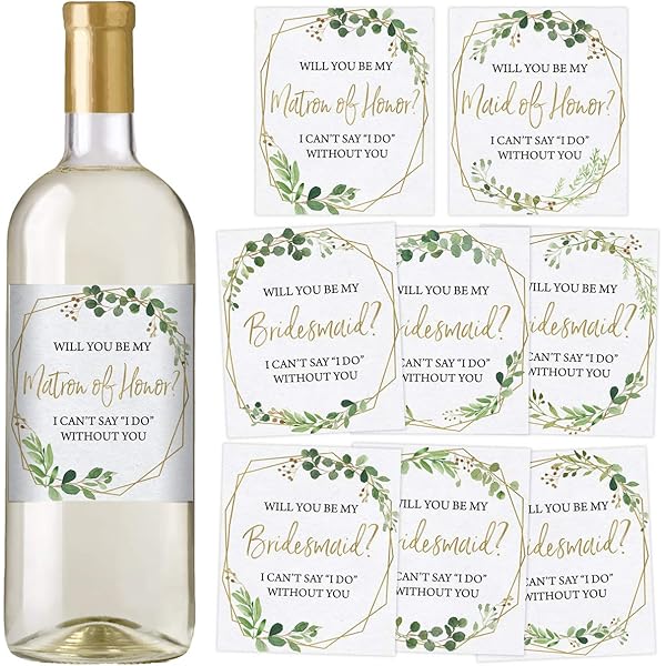 Amazon.com: Bridesmaid and Maid of Honor Wine Bottles Labels ...