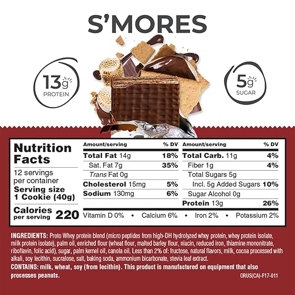 POWER CRUNCH PROTEIN WAFER BARS, HIGH PROTEIN SNACKS WITH DELICIOUS TASTE, S’MORES, 1.4 OUNCE (12 COUNT)