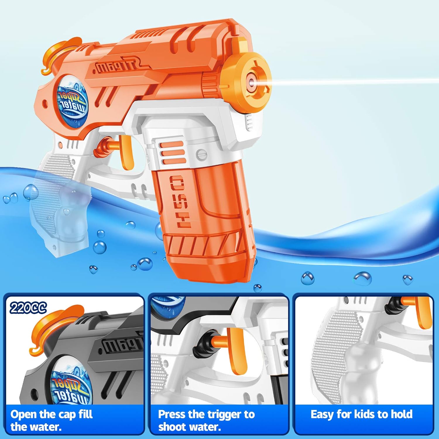 Water Guns for Kids 6 Pack Squirt Guns Water Soaker Blaster 220CC Capacity 15-20 Feet Shooting Range Water Gun for Boys Girls Toddlers Swimming Pool Beach Toys Water Fighting Toys: Toys & Games