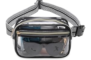 Clear Fanny Pack Stadium Approved，Bunnychill Clear Belt Bag Cross Body Bag for Women Men Transparent Waist Bag Crossbody Purse with Adjustable Belt for Sports, Beach, Events, Concerts, Festivals