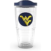 Tervis Made in USA Double Walled West Virginia University Mountaineers Insulated Tumbler Cup Keeps Drinks Cold & Hot, 24oz, Primary Logo