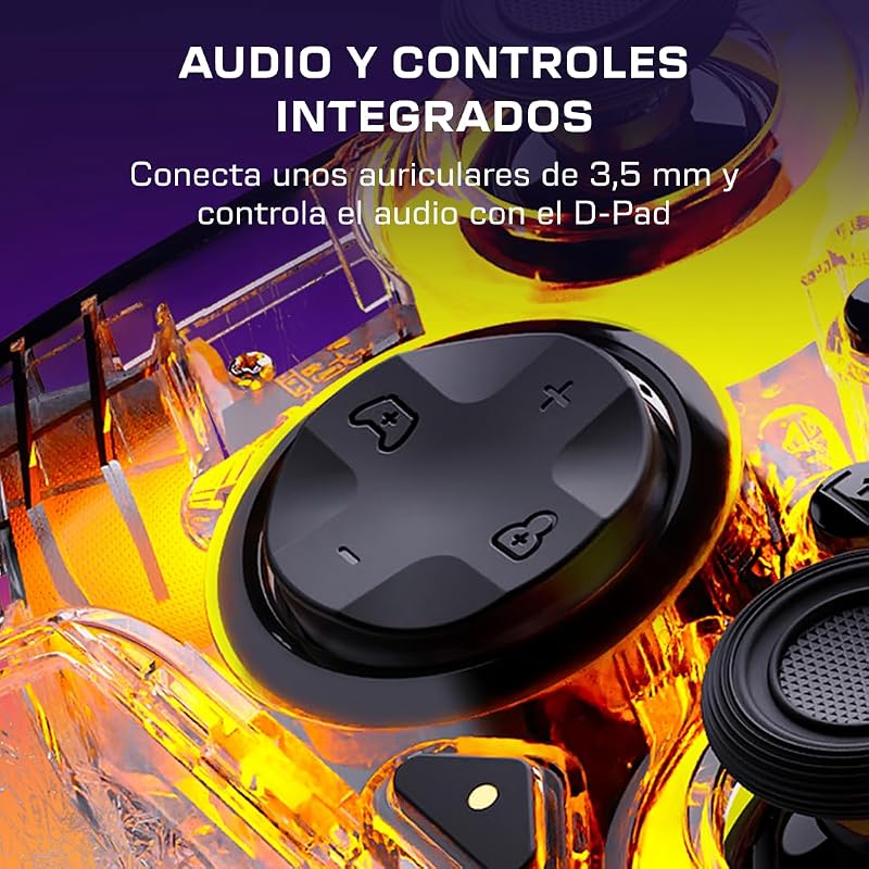 Afterglow Comando RGB Transparente com Fios - Licenciado para Xbox Series XS, Xbox One e Windows - Botões programáveis, gatilhos de efeito Hall, Controlos de Áudio