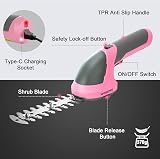 WORKPRO 2 in 1 Cordless Hedge Trimmer Grass Shear 7.2V 2000mAh Pink view 9