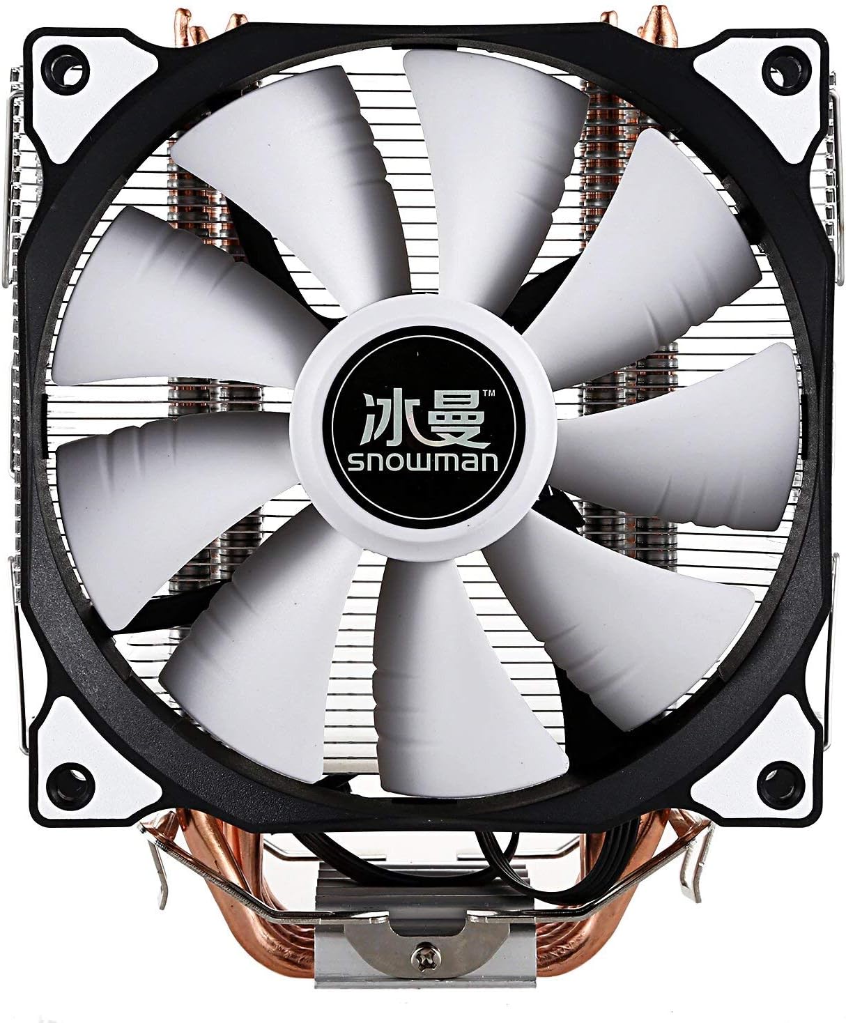 SNOWMAN High Performance CPU Cooler with 4 Direct Contact Heatpipes, PWM Fan, White, Single Fan - Image 4